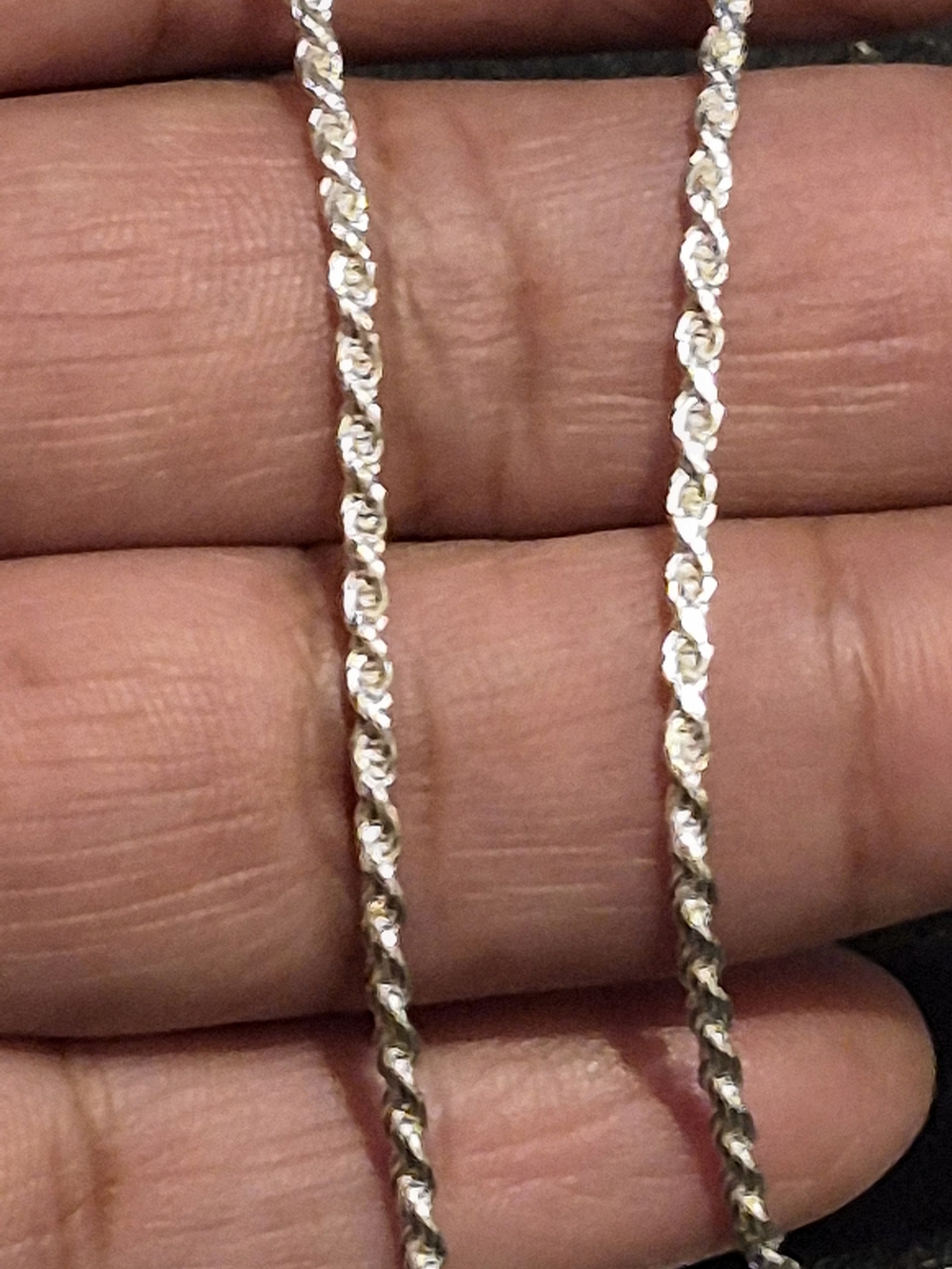 925 Sterling Rope Chain Necklace - Silver - Picture 2 of 4
